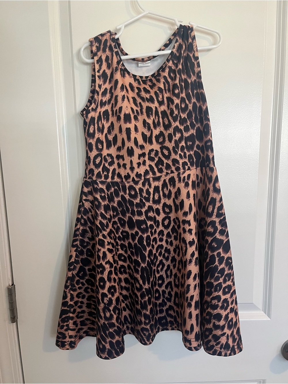 Source Unknown Girls' Leopard Print Fit & Flare Dress - Brown & Black - Picture 1 of 3
